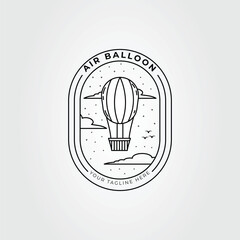minimalist air balloon for travel logo vector illustration design