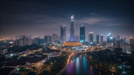 Jakarta Indonesia building city enviroment in the night beautiful 8
