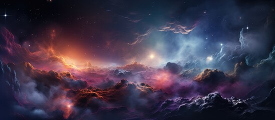 Space background with nebula stars and deep space - obrazy, fototapety, plakaty