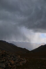 Fourth stage of Ak-Suu Traverse trek from Boz-Uchuk lake to Aylanysh Pass, Karakol, Kyrgyzstan