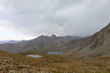Fourth stage of Ak-Suu Traverse trek from Boz-Uchuk lake to Aylanysh Pass, Karakol, Kyrgyzstan