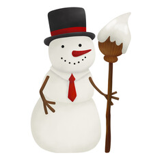 snowman with broom