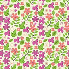 Beautiful Vector Floral Seamless Pattern Background
