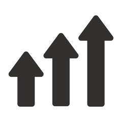 Increase Arrow Vector Solid Icon. Growth symbol. Up Arrow icons. Increase Arrow collection. Increase Arrow - stock vector.