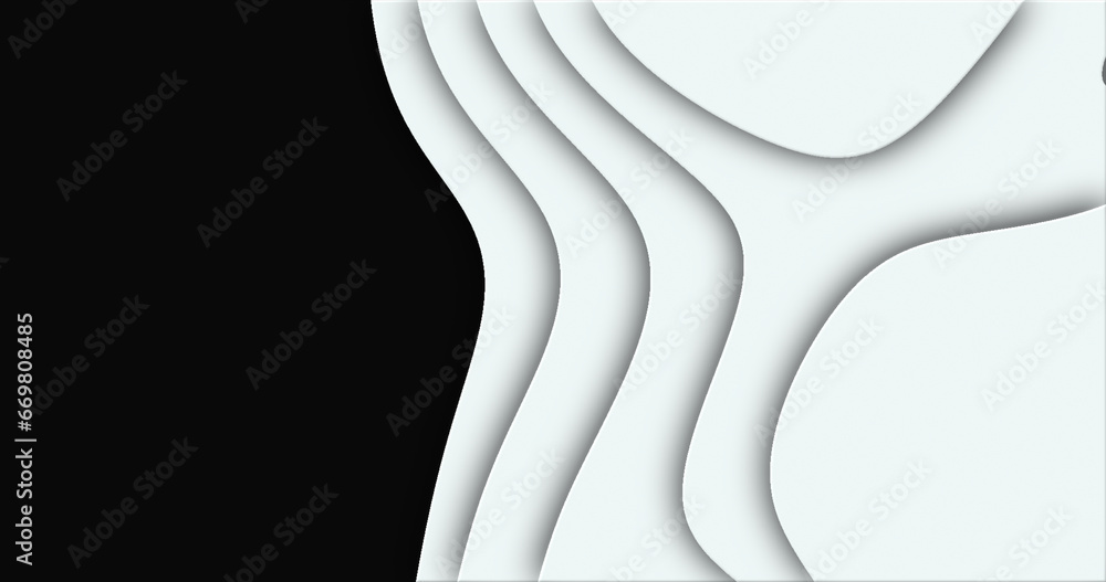 Poster white cut curve abstract background pattern of lines and waves