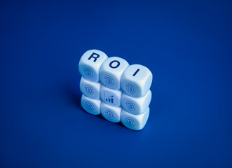 ROI, Return of investment, passive income, business revenue concepts.  ROI, text growth graph icon...
