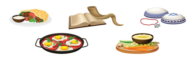 Israel Objects and Symbol of Culture Vector Set
