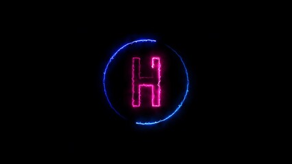 Abstract beautiful neon light letter background illustration.