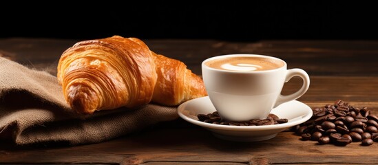 breakfast items containing coffee and a pastry
