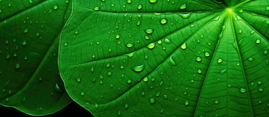 Green Lotus Leaf in macro photography