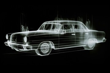 X-ray of vehicle being driven by test driver. Generative AI