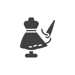 Obraz premium Sewing Mannequin with dress vector icon