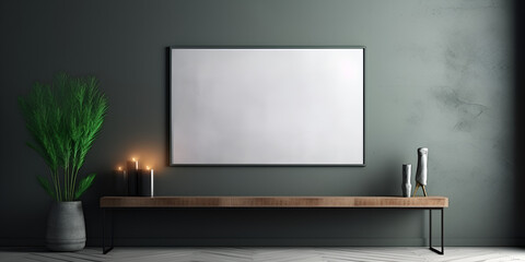 white board at wall,Sideboard Images,Front view on blank white screen in black frame with space,Whiteboard, Wall-mounted, Office, Classroom, 