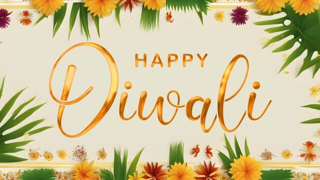 Happy Diwali Text Animation. Great for Happy Diwali Celebrations, for banner, social media feed wallpaper stories