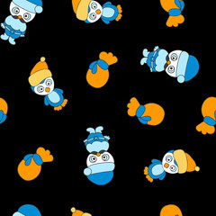 Christmas Doodle Background. Christmas, xmas and New Year Seamless Pattern for Party Decoration, Card, Wrapping Paper, Textile Design.