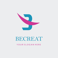 B  logo design colorful concept vector.