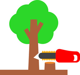 Defoestation illustration