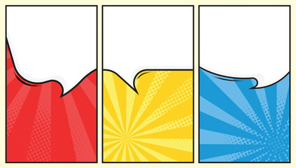 Colorful comic scene set background design © Asta Desain