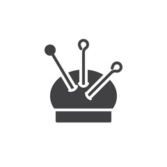 Cushion with pins vector icon