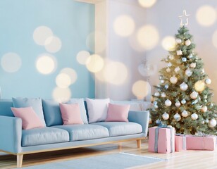 Árbol de navidad en una habitación