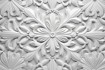 Seamless white tile, monochromatic, flawless. Generative AI