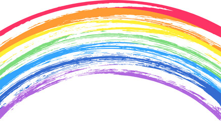 筆で描いた虹のアーチ