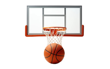 Stunning Basketball with Net Isolated on Transparent Background PNG.