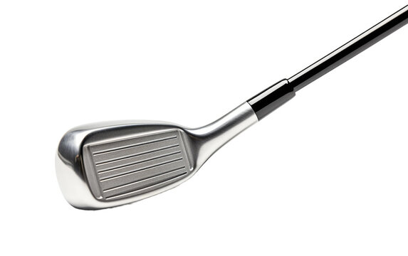 Smooth Shining Iron Golf Club 3D Character Isolated on Transparent Background PNG.