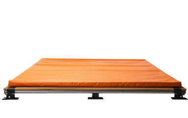 Beautiful High Jump Landing Mat in Orange Color Isolated on Transparent Background PNG.