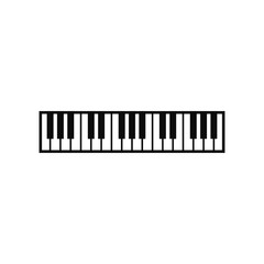 Long piano keyboard. Vector on white background.