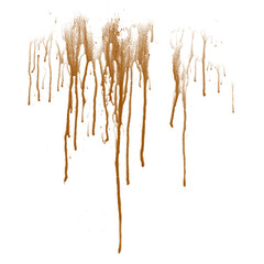 Coffee, chocolate, liquid stains isolated on a transparent background. Royalty high-quality free stock PNG image of Coffee, Tea Stains  spill. Round coffee stain isolated, cafe splash fleck drink, slu