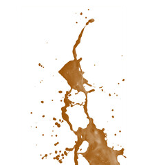 Coffee, chocolate, liquid stains isolated on a transparent background. Royalty high-quality free stock PNG image of Coffee, Tea Stains  spill. Round coffee stain isolated, cafe splash fleck drink, slu