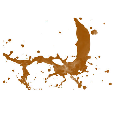 Coffee, chocolate, liquid stains isolated on a transparent background. Royalty high-quality free stock PNG image of Coffee, Tea Stains  spill. Round coffee stain isolated, cafe splash fleck drink, slu