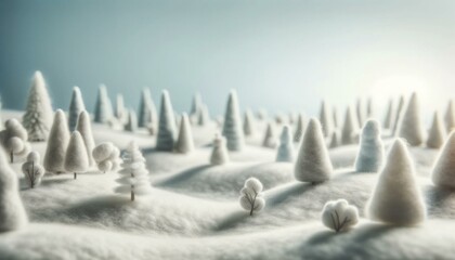Serene Felt Winter Landscape - obrazy, fototapety, plakaty