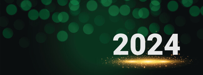New year 2024 Facebook cover web banner template - obrazy, fototapety, plakaty