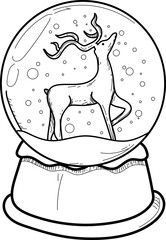 Crystal snowball deer sketch