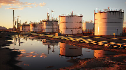 Oil refinery scene