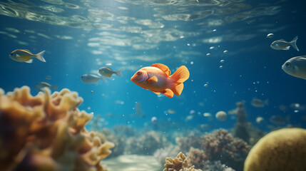 Fototapeta na wymiar goldfish in sea