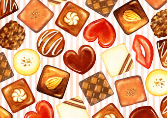 かわいいチョコレートの壁紙イラスト