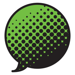 吹き出しのイラスト1【黒ハーフトーン（緑）】