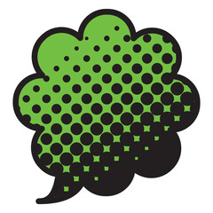 吹き出しのイラスト9【黒ハーフトーン（緑）】