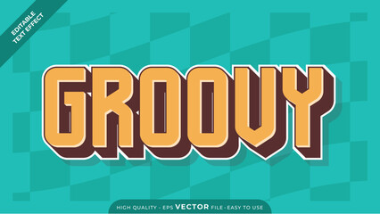 Editable Vintage Text Effect - Retro old school cartoon text in groovy style