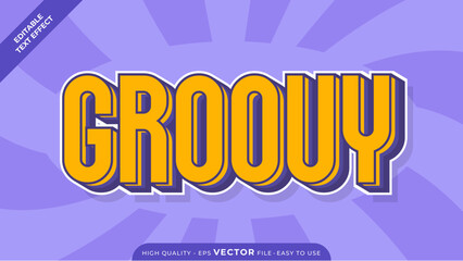 Editable Vintage Text Effect - Retro old school cartoon text in groovy style