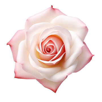 White and pink rose isolated on transparent background,transparency 