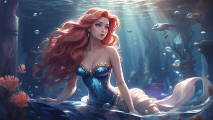 mermaid in the sea