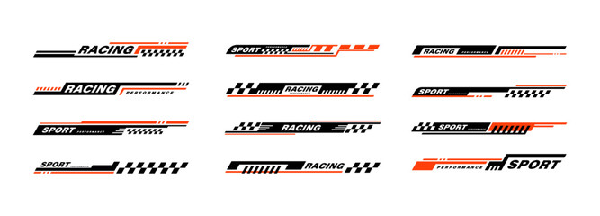 Car stripe element sticker for racing sport vector design - obrazy, fototapety, plakaty