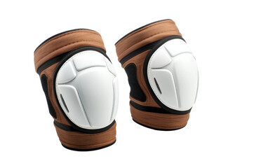 White Color Volleyball Elbow Pads 3D Character Isolated on Transparent Background PNG.