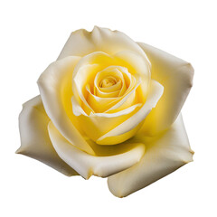 White and yellow rose blossom isolated on transparent background,transparency 