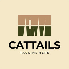 cattails logo vector simple illustration template icon graphic design