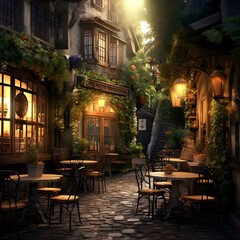 Obraz premium street cafe